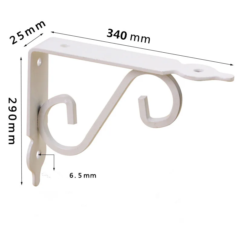 2PCS Cheap Table L Shape Brackets White Metal Wall Mount Shelf Support Brackets Supplier, 340mm