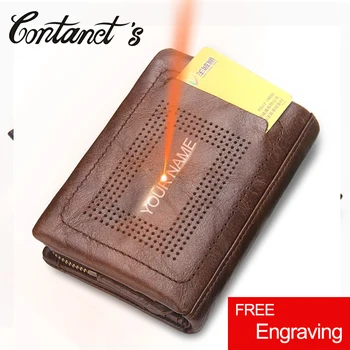 

Men Genuine Leather Short Wallet Hollow Out Design Men's Organizer Wallets Zipper&Hasp Coin Pocket Purses Small Male Money Bags