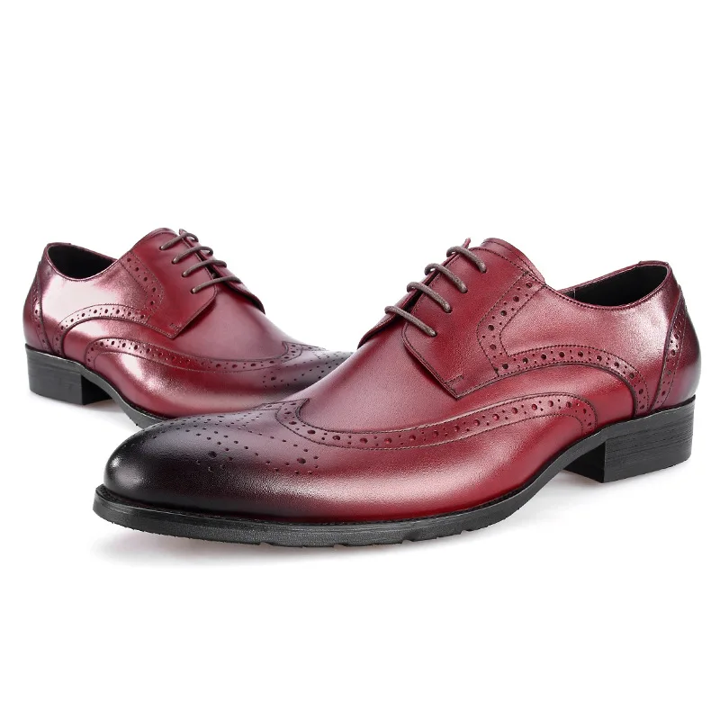 Black Vestido Negócios Tamanho Eur45 brown marrom Baile Tan Masculinos Grande Genuínos brown Brogue Sapatos Couro marrom De Preto fZfPzq