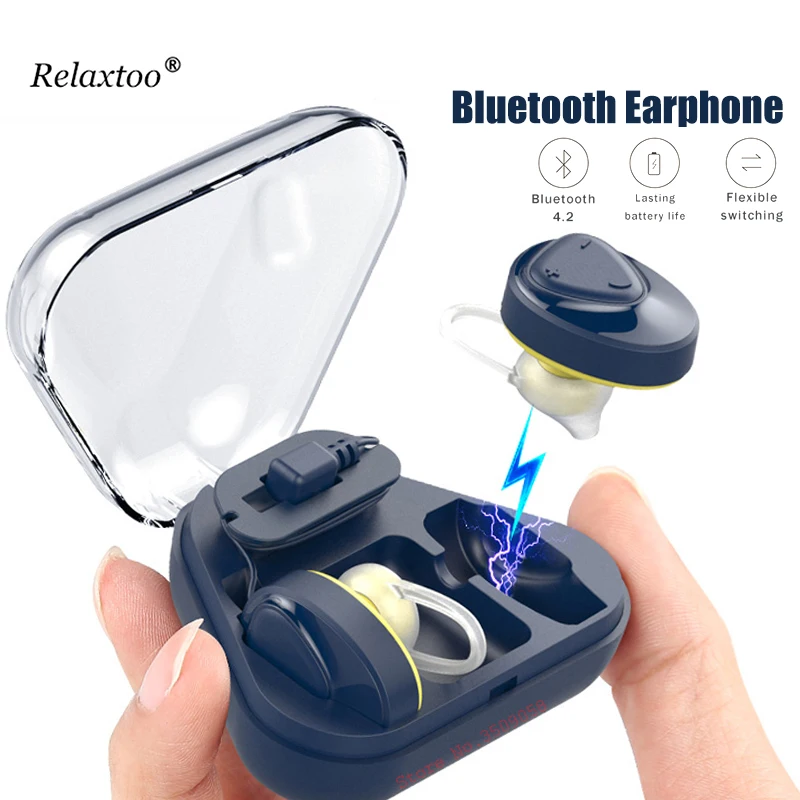 

Bluetooth Headphones Wireless Earphone 3D Stereo Ear Hook Sports Earpiece Blotooth Headset 300mAh Charge Storage Box For Phone