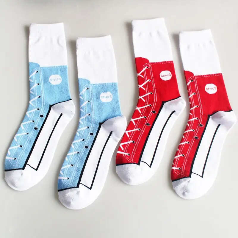 The new Europe combed cotton men's canvas shoes socks personality socks
