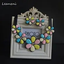 Leanzni Роскошная Мода Короткое эффектное ожерелье и кулон Смола цвета модные женские металлические ожерелья подарок