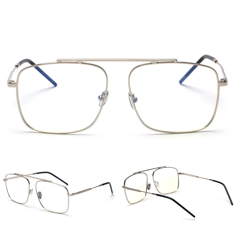 big eye glasses square frame men metal myopia detail (4)