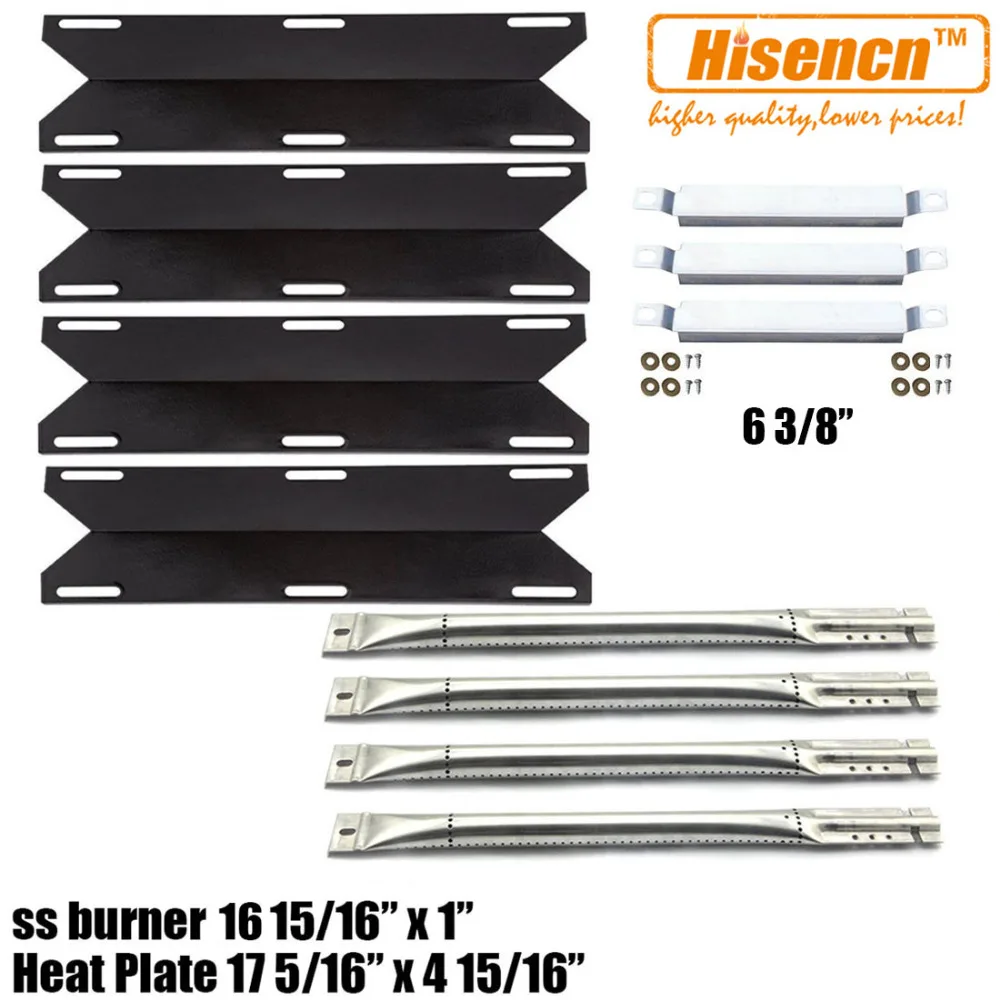 Hisencn Grill SS Burner, Carrover Tube, Heat Plate Kit Parts