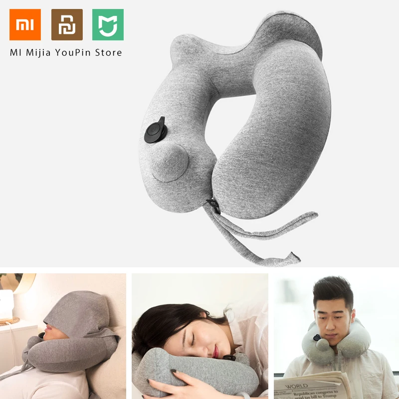 Удобная эргономичная Двойная подушка Xiaomi U образная мягкая дорожная с эффектом