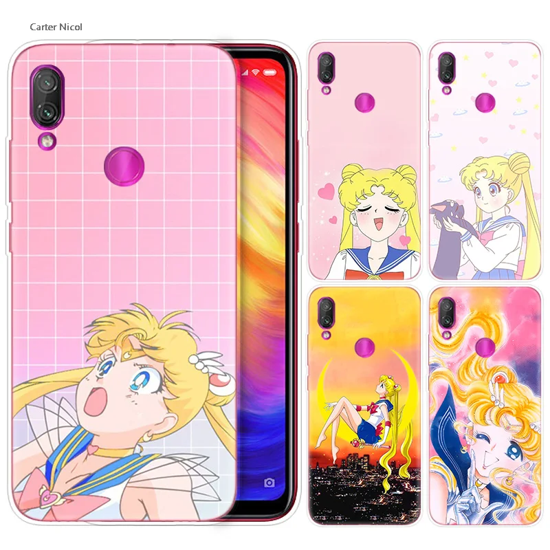 

Silicone Case for Xiaomi Redmi Note 7 6 5 Plus Mi A2 8 Lite Pro Prime Play Phone Cases Cover Sailor Moon Manga Anime