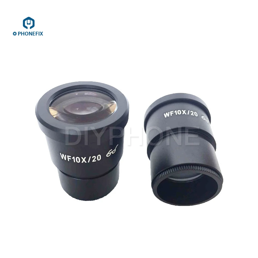 

PHONEFIX A Pair Of 10X 20X Trinocular Microscope Eyepieces WF10X/20 WF20X/10 22mm Wide Field Of View 30mm Mounting Size