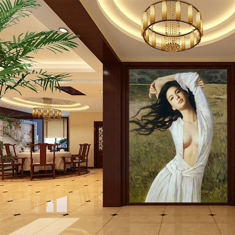 

Beauty Figure mural wallpaper HD pattern fashion and elegant art form decor home wall background hallway living room screen art