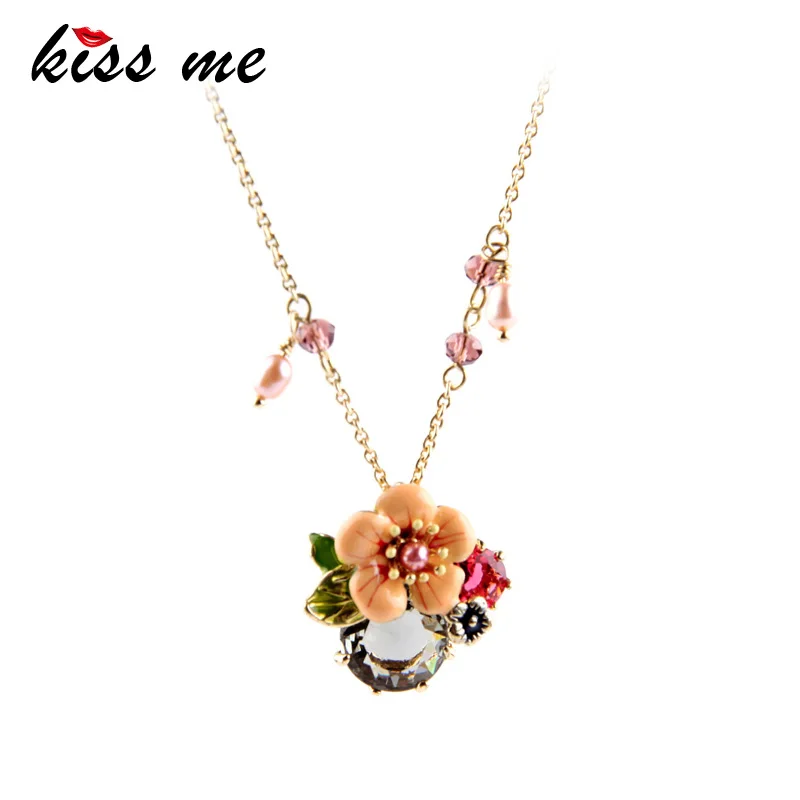 High-end Turkey Jewelry Hot Sale SUNNY BEACH Pendant Necklace Enamel Flowers Factory Wholesale