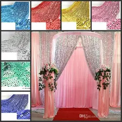 Блестящие 9 мм Блестки Ткань для Свадебная скатерть декоративная фон многоцветный свадебное платье штора-фон ткань с блестками