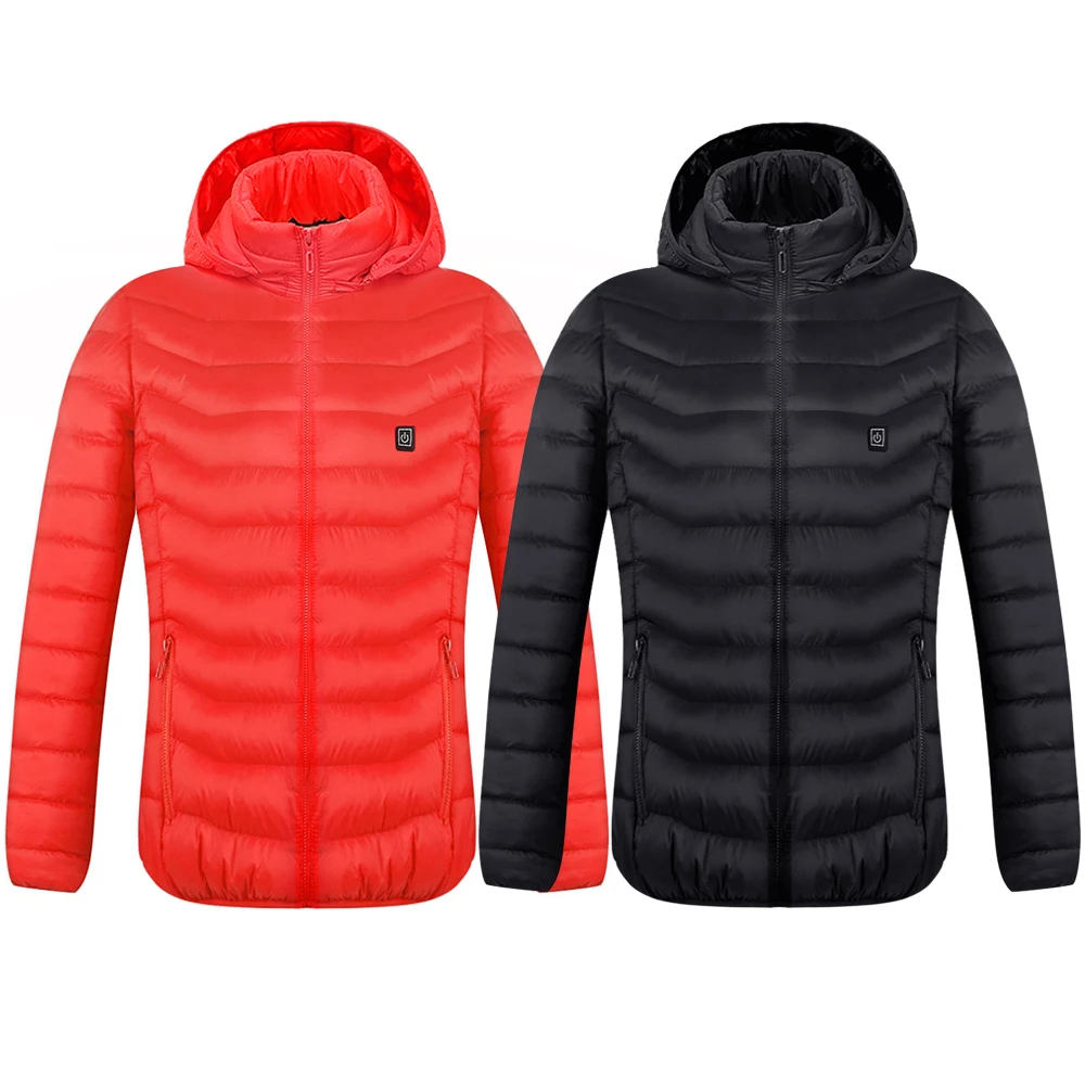 Outdoor Winter Heated vest Men Women USB Electric Hooded Heated Jacket