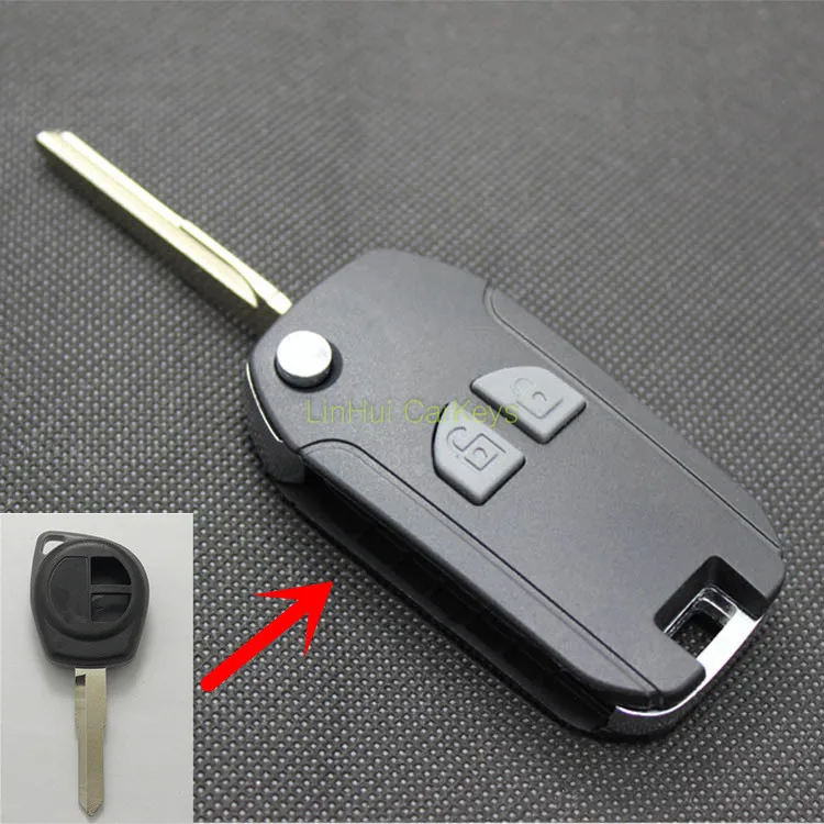 

PINECONE Suit for SUZUKI SX4 SWIFT JIMNY Key Case 2 Buttons Uncut Blank Brass Blade Modified Remote Key Shell Cover 1PC