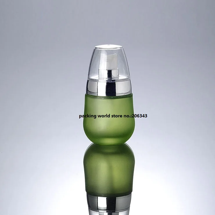 30 мл матовое/перламутровое/красное/бутылка из зеленого цвета с серебряным насосом для лосьона/эмульсии/основы/Сыворотка косметика для ухода за кожей упаковка