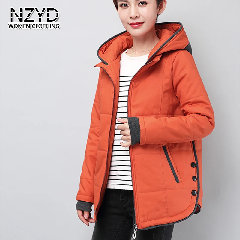 Winter women loose fit coat fashion cute parkas hooded