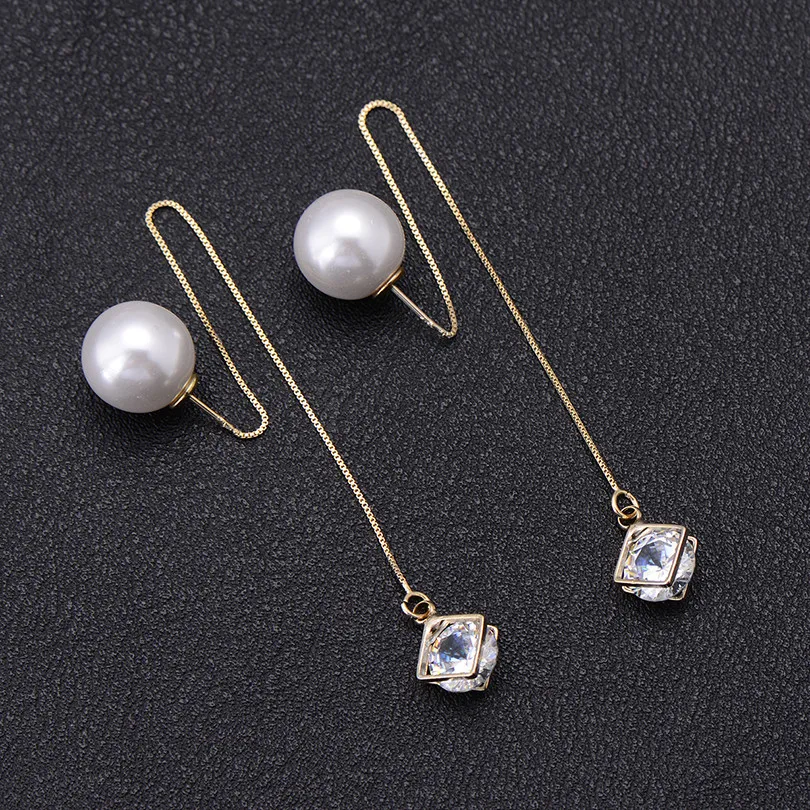 3 pairs/lot Wholesale Ear Wire Fashion Long Drop Earrings Women Crystal