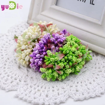 

(100pcs / lot) color collage flower buds wedding bouquet foam box decorated with berries stamen stamens
