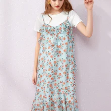 SEMIR Новое модное летнее платье с принтом для девочек размера плюс, Повседневная черно-белая футболка с круглым вырезом, забавное женское платье с карманами