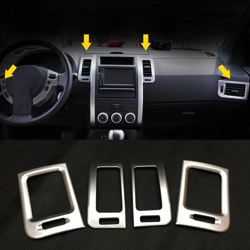 Online Para Nissan X Trail T31 2008, 2009, 2010, 2011, 2012, 2013 mate ABS aire acondicionado AC salida cubierta estilo de coche accesorios