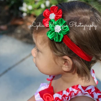 

12pcs Christmas Gifts Infants Girls Flower Headbands Hand Made Rhinestone Hair Band Tenia Toddler Child Kids Dress Up Head band