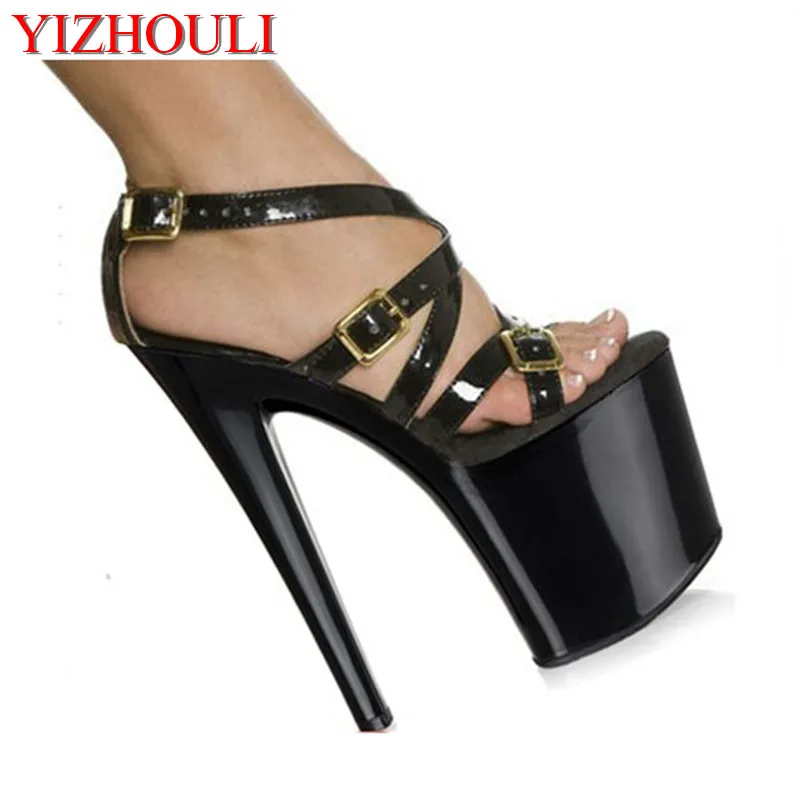 

pole dancing sexy 8 inch Julie Shoes buckle strap Dance high heel shoes 20cm Platform Pointed Stiletto party Sandals