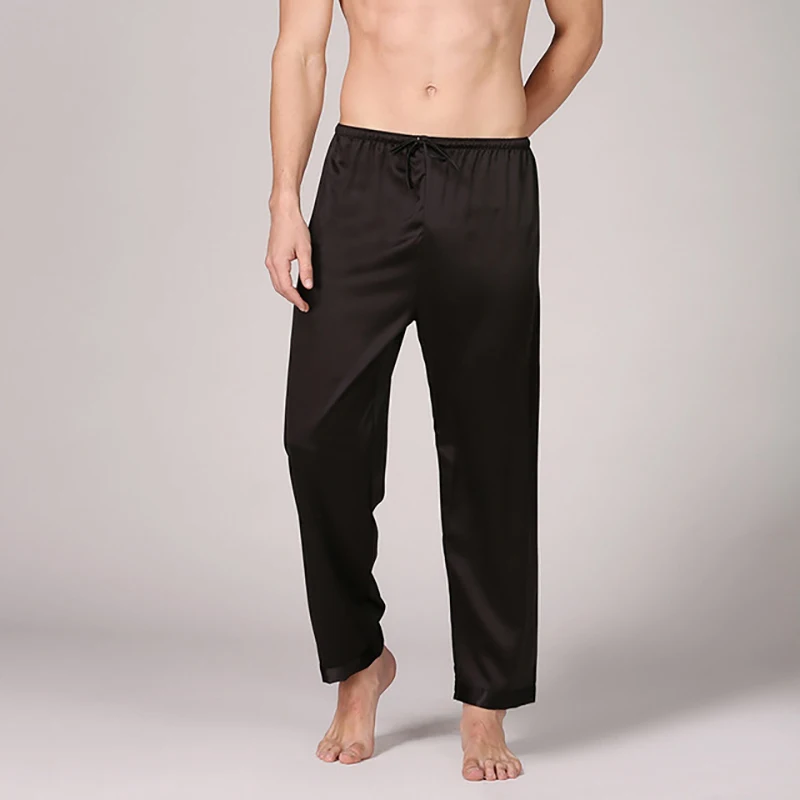 BZEL Мужские пижамные штаны для отдыха шелковые атласная пижама Homme Full-длинная пижама брюки мужские пижамы атласные для весны и лета
