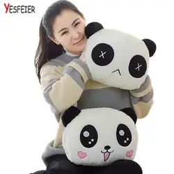 Мультфильм улыбка панды плюшевые игрушки зима Рука теплая выражение панда животных плюша детские игрушки взрослые подушки