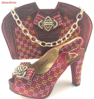 

doershow 2017 New fashion Italian Women Shoes and Bag To Match Nigerian Shoes and Matching Bag set for party !WI1-10