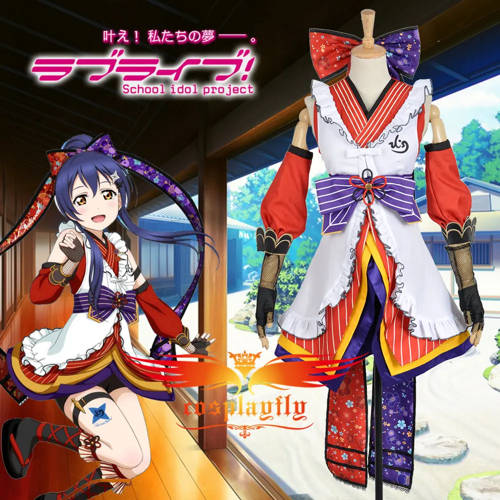 

Love Live! Sonoda Umi Cos Awakening Ninja Shinobi Cosplay Costume Custom Women Skirt Socks Gloves Apron Clothing For Adult