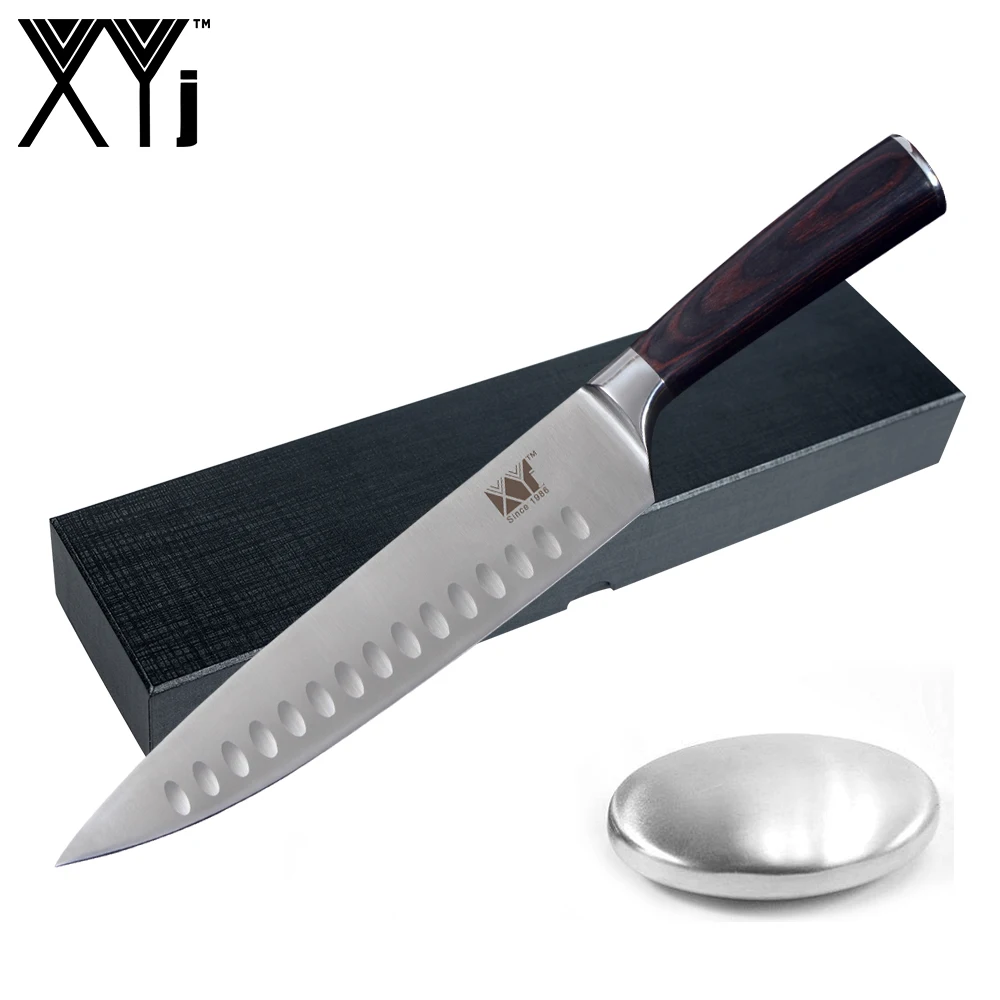 XYj Brand Chef Knives Stainless Steel 8'' Comfortable Color Wood Handle Kitchen Knife Stainless