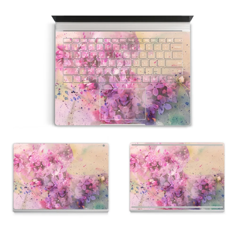 YCSTICKER Hot For Surface Book Laptop Flora Sticker Top Keyboard Bottom