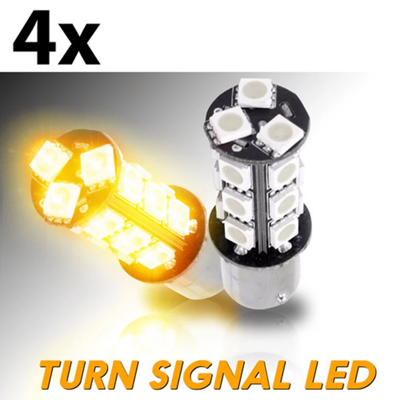

4 X White 1156 BA15S 18SMD 5050 LED Light bulbs Car Led Turn Signal Lights Brake Tail Lamps Auto Led Rear Reverse Bulbs DC 12V