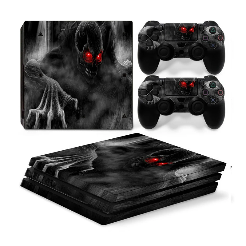 ps4 pro + 2 controladores, adesivo de