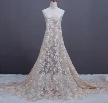 

Wedding dress Embroidery Lace Mesh Tulle stereoscopic Fabric for Clothes Doll Dress Home Textiles DIY Apparel Sewing Fabric