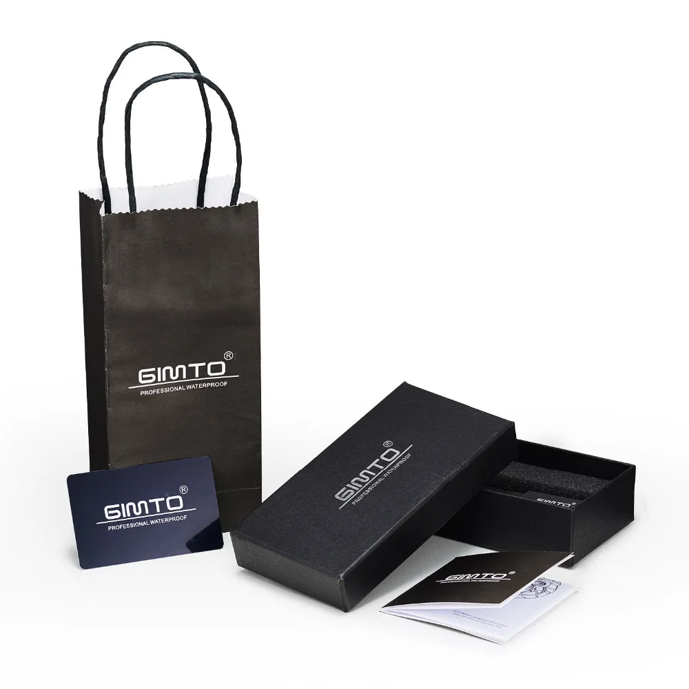 

GIMTO Square Watch Gift Box, Black Present Gift Boxes Bag With Handle, It will be Sale with GIMTO Watches Not be Sale Separately