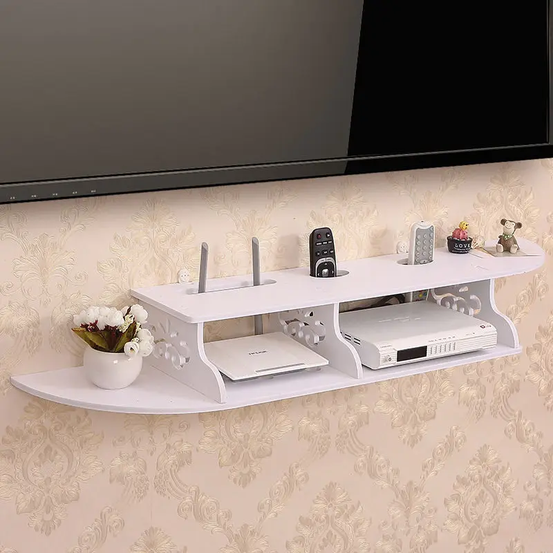 

Multifunction Home TV Cabinet Set Wireless Wifi Router Bracket Storage Box Wall Hanging Carrier Storage Shelf TV Top Box Shelf