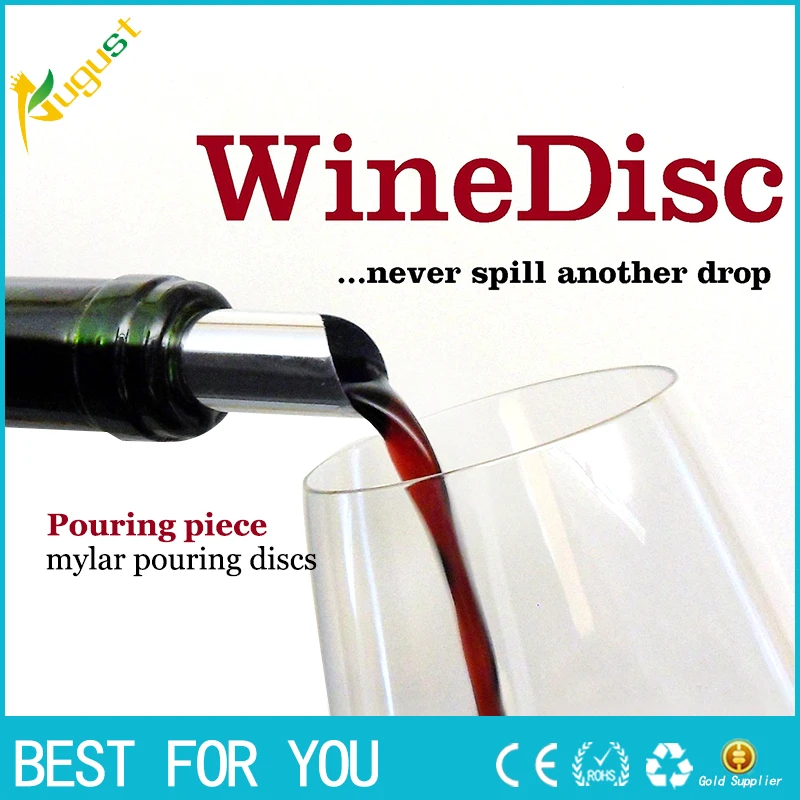 

100pcs/lot Practical Disk Pourer Wine Whisky Foil Pourers Stop Drop Spout Wine Tasting Party Gift Bar Tools Wine Pourer
