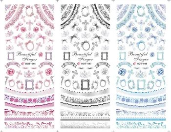 

3 Sheet/Lot Laciness Series Snowflake Bowknot Water Transfer Decal Manicure Nail Art Sticker DIY Nail Art Decor HOT Series