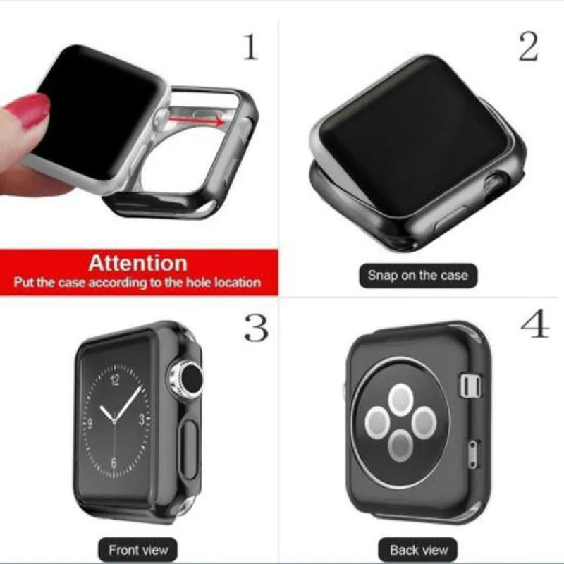 Силиконовый мягкий чехол из ТПУ защитная рамка для iwatch Apple Watch серии 4 40 мм/44 мм