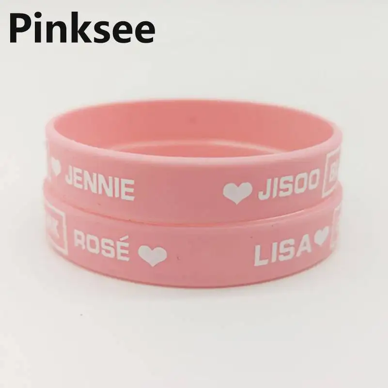 1 шт. KPOP Черный Розовый силиконовый браслет ювелирные изделия LISA JENNIE JISOO ROSE спортивный энергетический баланс мощность манжета браслет для женщин