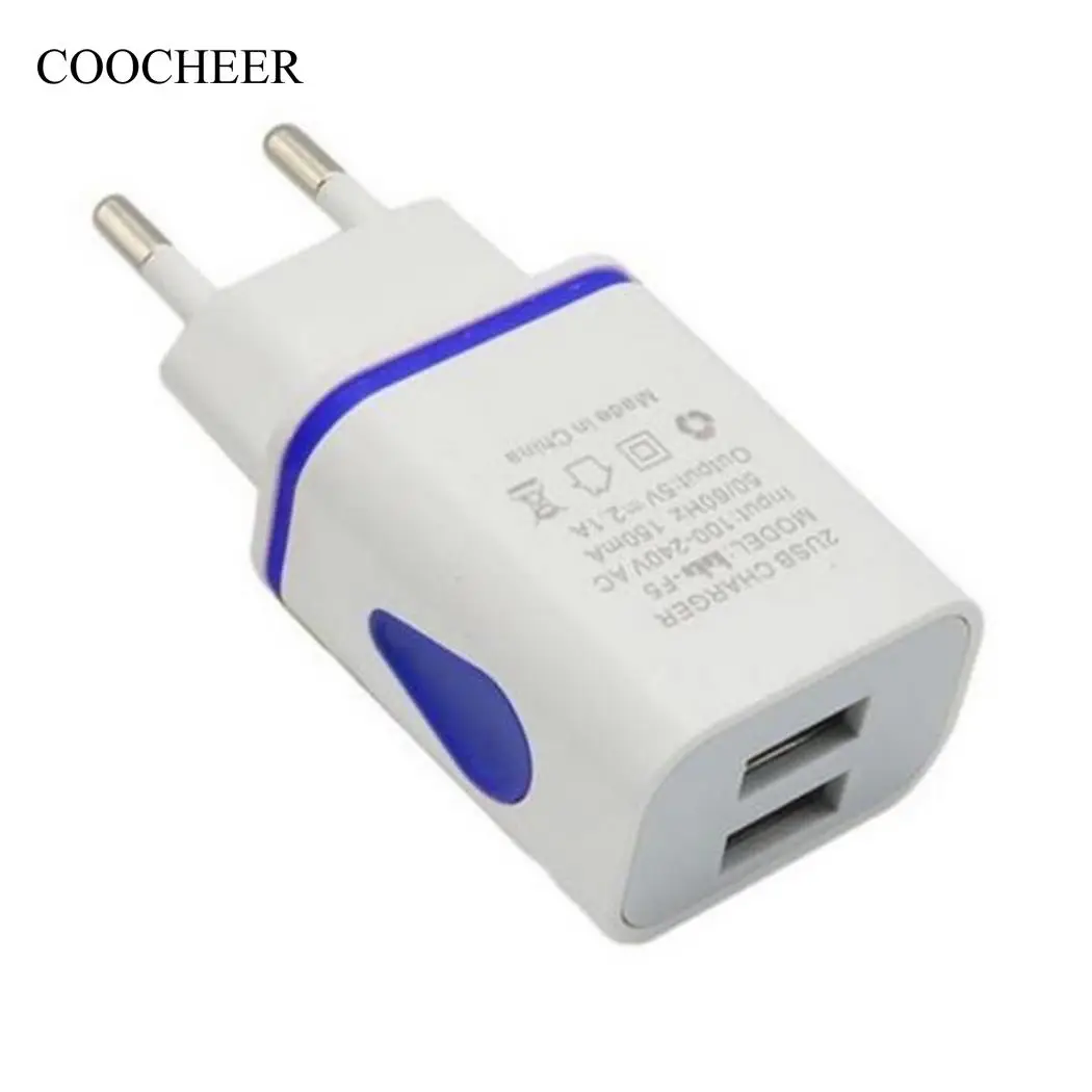 

Travel 2-Port Universal Plug AC USB Charger Charger Home EU Adapter Wall