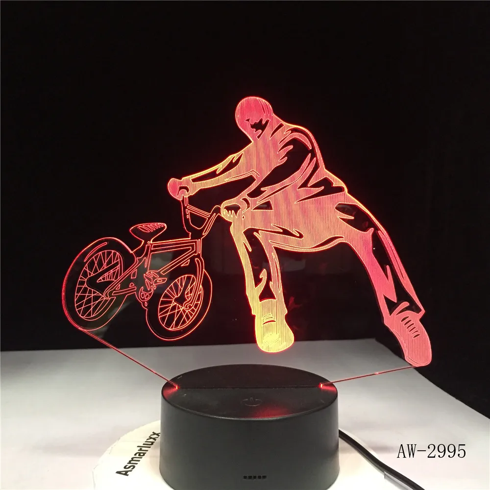 Напольная настольная лампа BMX Trickster прикроватный декор 3D велосипедный светильник
