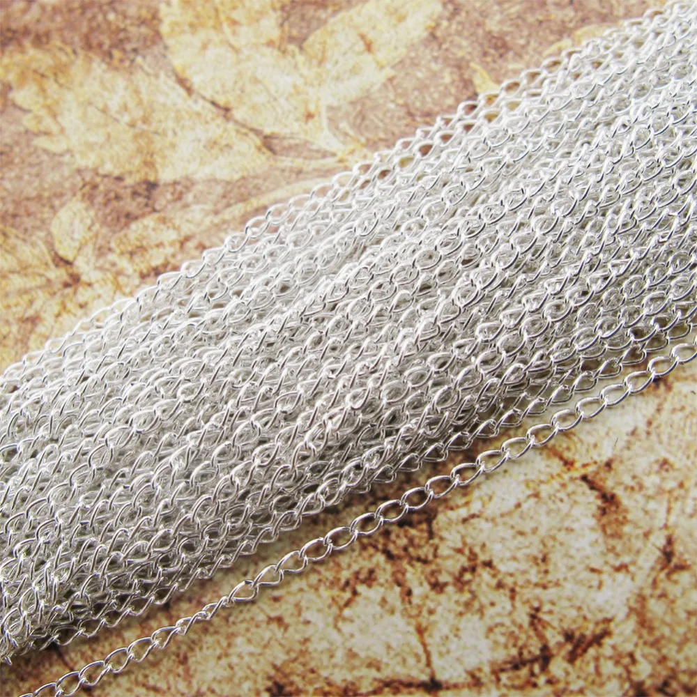 

TOAOB 5/10M Silver Plated Open Link Metal Slender Chains Necklace Bracelets DIY Base Jewelry Making Crafts