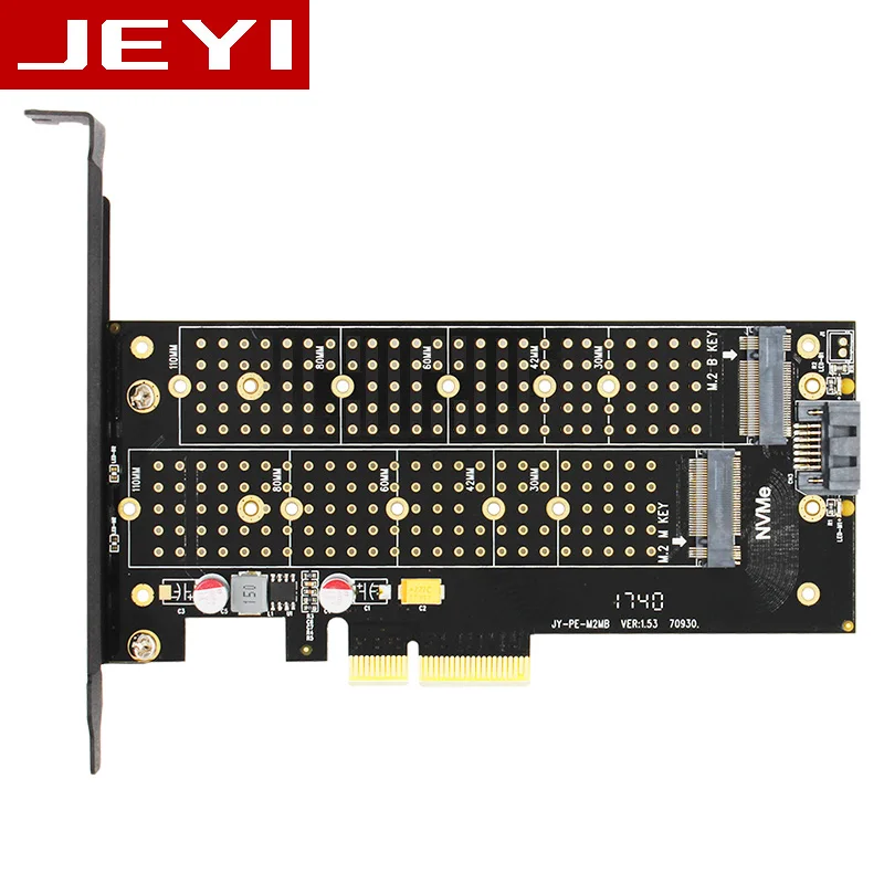 JEYI SK9 m.2 расширение NVMe адаптер NGFF поворот PCIE3.0 Вентилятор охлаждения SSD двойной добавить на карту SATA3 с вентилятором алюминиевая крышка емкости