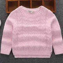 Осенне-зимний модный свитер для девочек, пуловер, свитер, хлопковый Повседневный Детский свитер, вязаный Топ для малышей