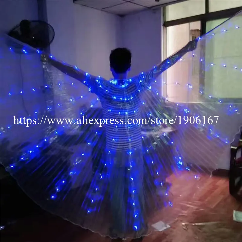 2017 Stafe Performance Prop Women Dancewear Girls DJ LED Wings Light Up Wings Belly Dance Wing Costume05