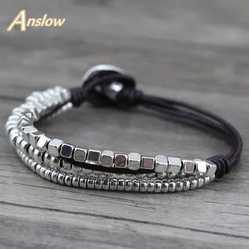 

Anslow Fashion Vintage Zinc Alloy Leather Wrist Friendship Big Wide Bracelet for Men Buckle Vintage Punk Jewelry LOW0396LB