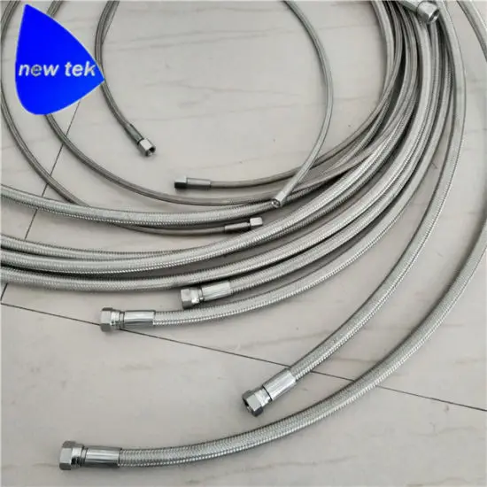 

1/4"JIC x72"(1828mm) Long High Pressure Stainless Steel Braided PTFE Hose 37 Degree for BHO Closed Loop Extractor