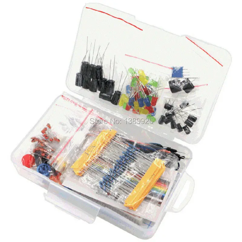 Starter Kit для arduino резистор/светодиодный/конденсатор/перемычек/макет резистора Комплект с коробку