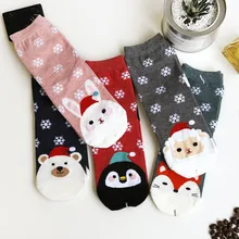 Женские носки, 1 пара, новые рождественские Женские повседневные носки унисекс с милым мультяшным принтом, смешанные хлопковые носки, Skarpetki Damskie