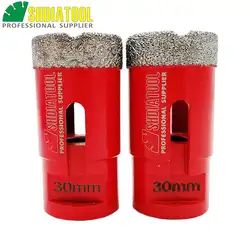 Diatool 2 шт. Dia30mm красного цвета вакуумной пайки diamond core bits с M14 соединение, бурения биты 10 мм Высота сегментов